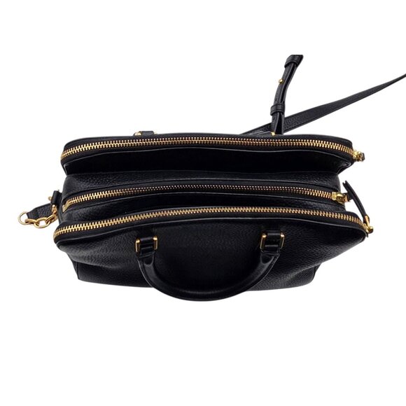 Tory Burch Georgia Pebbled Leather Double Zip Satchel / Handbag - Picture 5 of 14